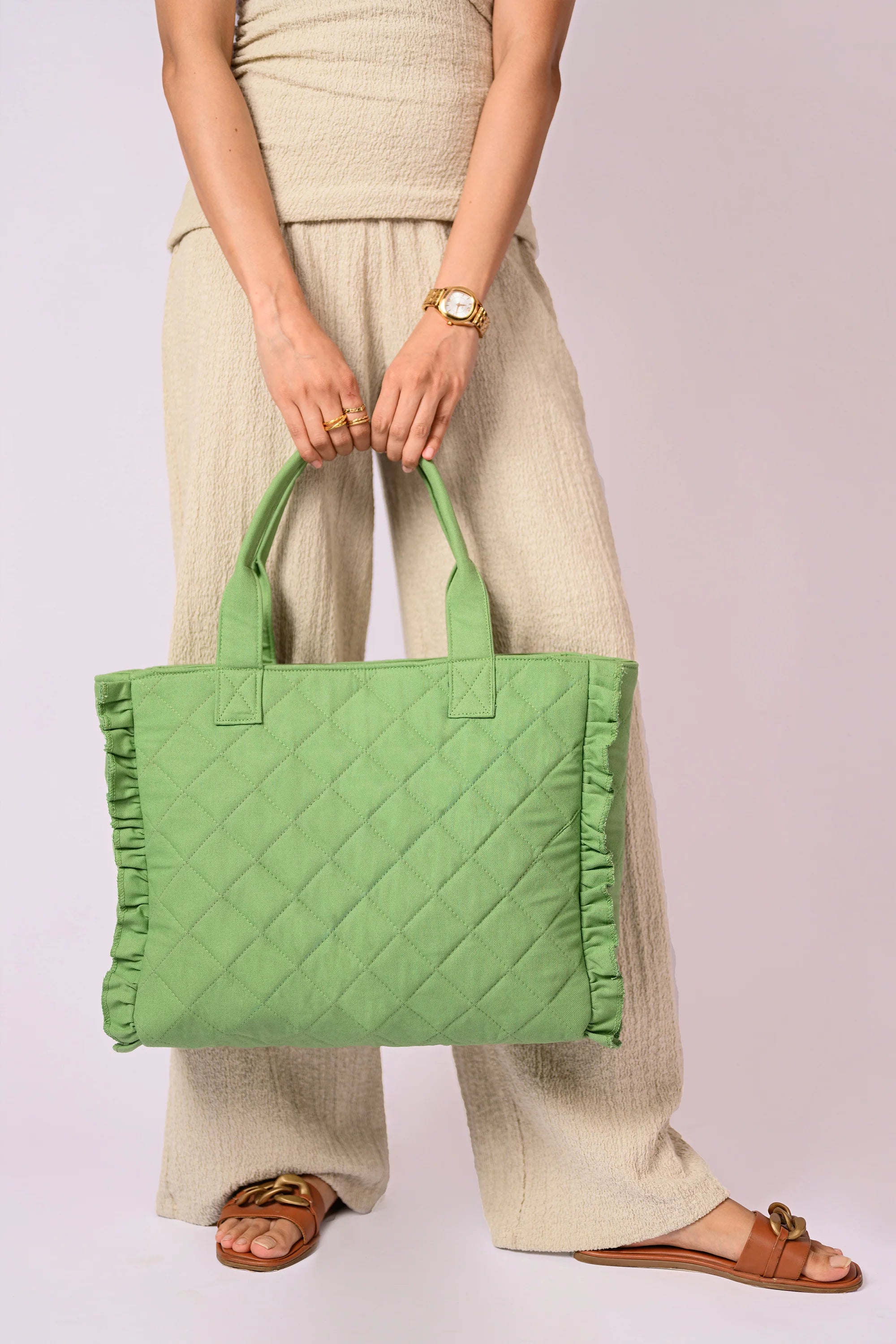 Quilted Canvas Tote Bag
