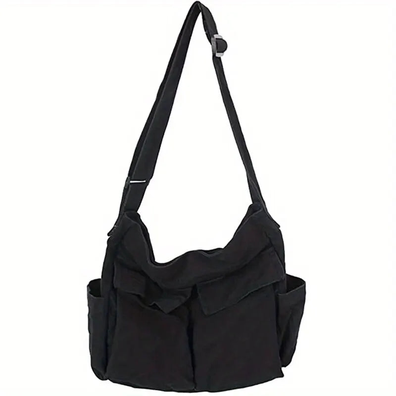 Vintage-Inspired Canvas Tote Bag for Women – Casual Shoulder Messenger Purse