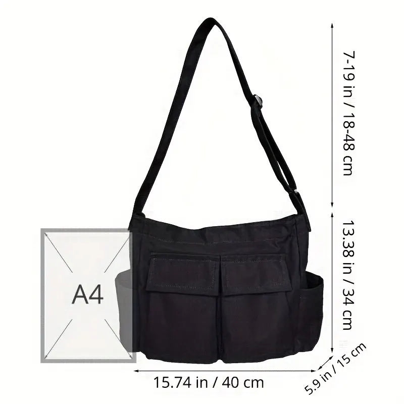 Vintage-Inspired Canvas Tote Bag for Women – Casual Shoulder Messenger Purse